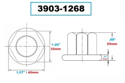 Vertex M20 X 2.50 FLANGED NUT (3903-1268)
