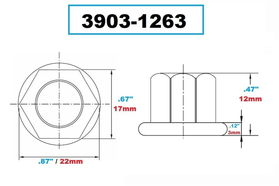 Vertex M10 X 1.50 FLANGED NUT (3903-1263)