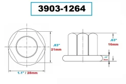 Vertex VERTEX M12 X 1.75 FLANGED NUT (3903-1264)