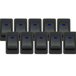 VIAIR 35A 12V No-Logo Blue LED Rocker Switch Bulk Pack 10 Units (90124-BP)