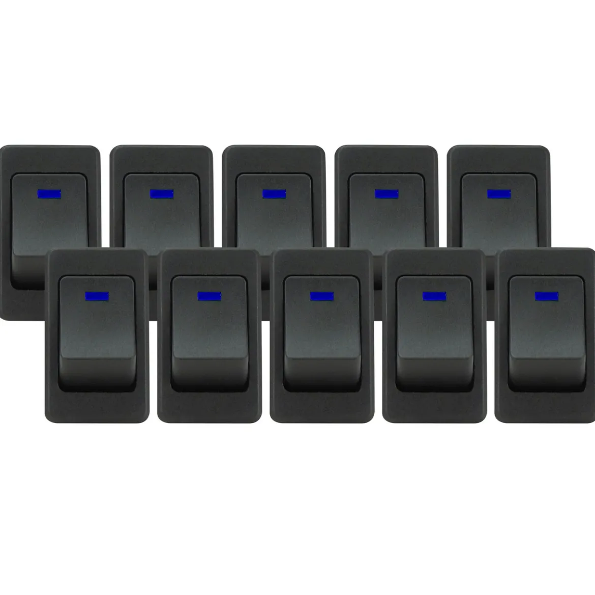 VIAIR 35A 12V No-Logo Blue LED Rocker Switch Bulk Pack 10 Units (90124-BP)