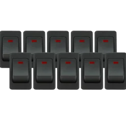 VIAIR 35A 12V No-Logo Red LED Rocker Switch Bulk Pack 10 Units (90123-BP)