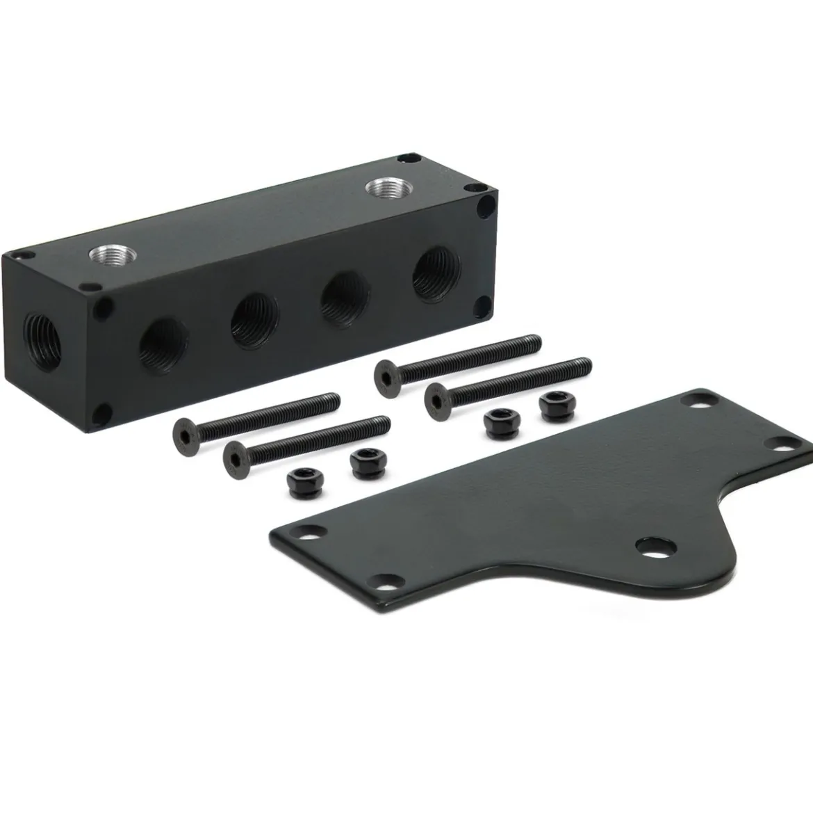 VIAIR 8-Port Billet Manifold with 1/8 BSPT and 1/4 NPT Ports Black (92827)