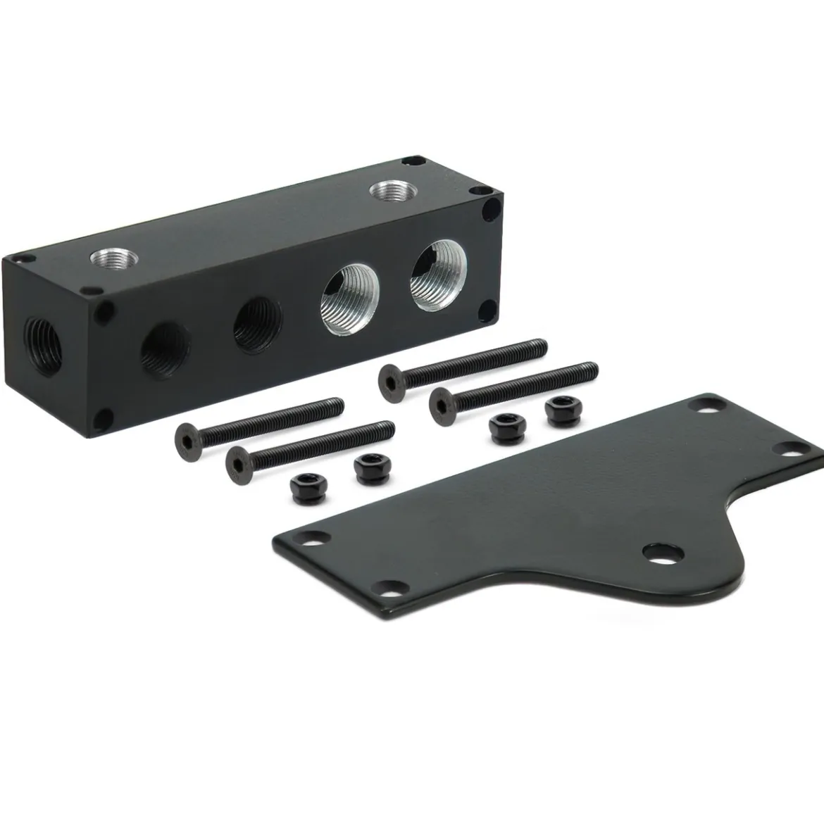 VIAIR 8-Port Billet Manifold with 1/8 BSPT 1/4 NPT and 3/8 NPT Ports (92828)