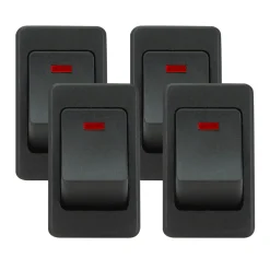VIAIR Red LED Rocker Switch No-Logo 35A 12V Four-Pack (90126)