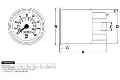 VIAIR White Face Dual Needle 2-Inch Gauge Illuminated 220 PSI (90081)