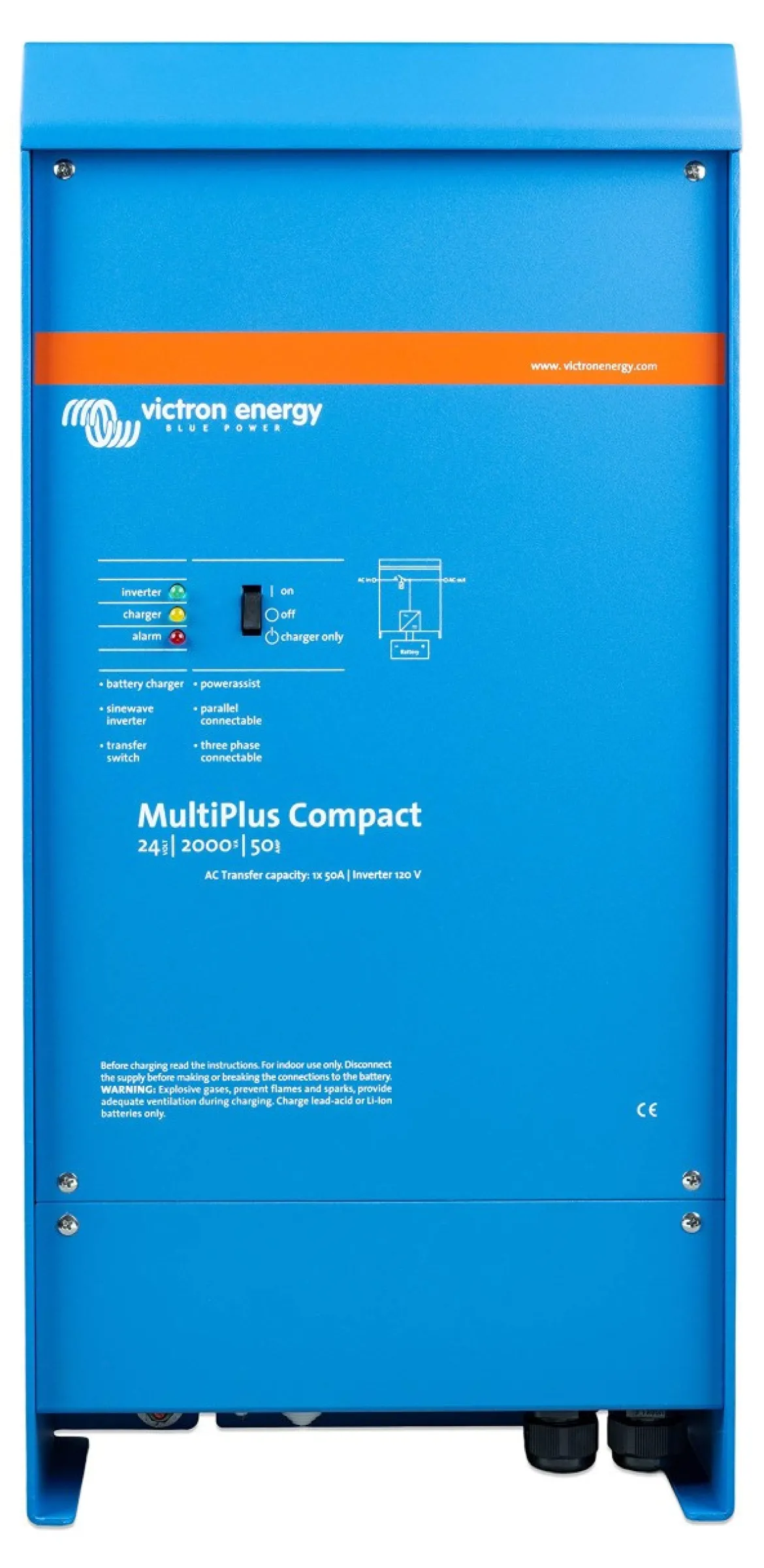 Victron CMP242200100 Energy Inv/Chgr, Multi+ Compact, 24V 2000VA 50A