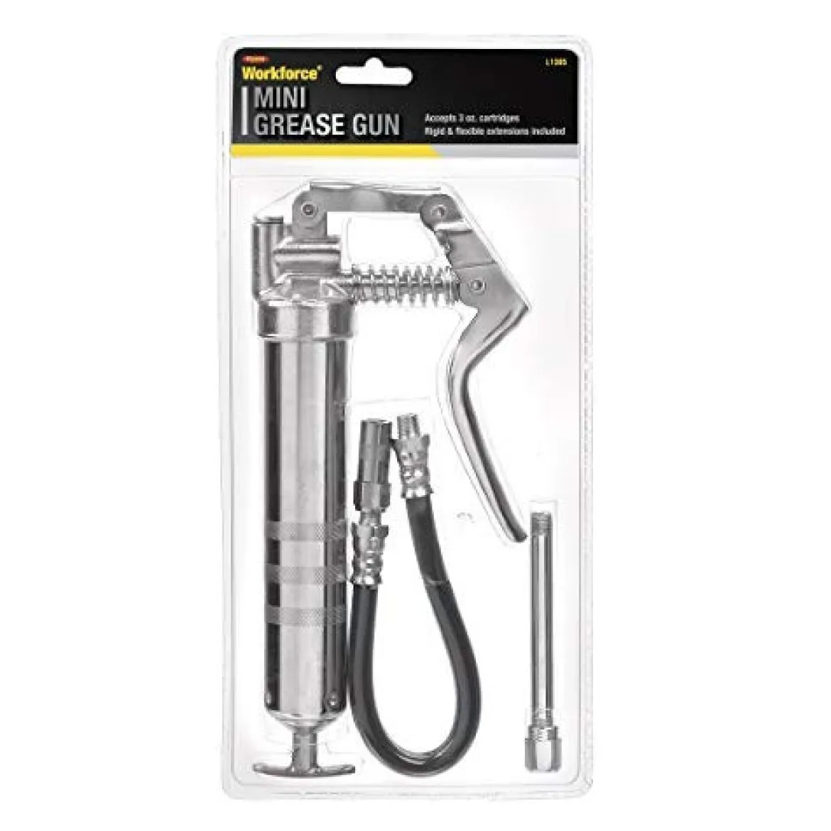Workforce L1305 Mini Grease Gun, for 3 oz. Cartridges, 12 In. Extension, 4 In.
