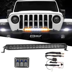 XKGLOW 20" Razor Light Bar Fog + Strobe + High Beam Driving Kit w/ Switch & Wire (XK064020-DFS-KIT)