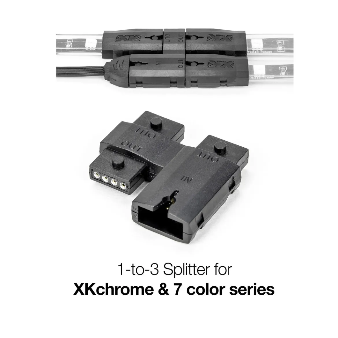 XKGLOW 1 to 3 4pin Splitter Block XKchrome and 7 Color Series (XK-4P-SPLIT)