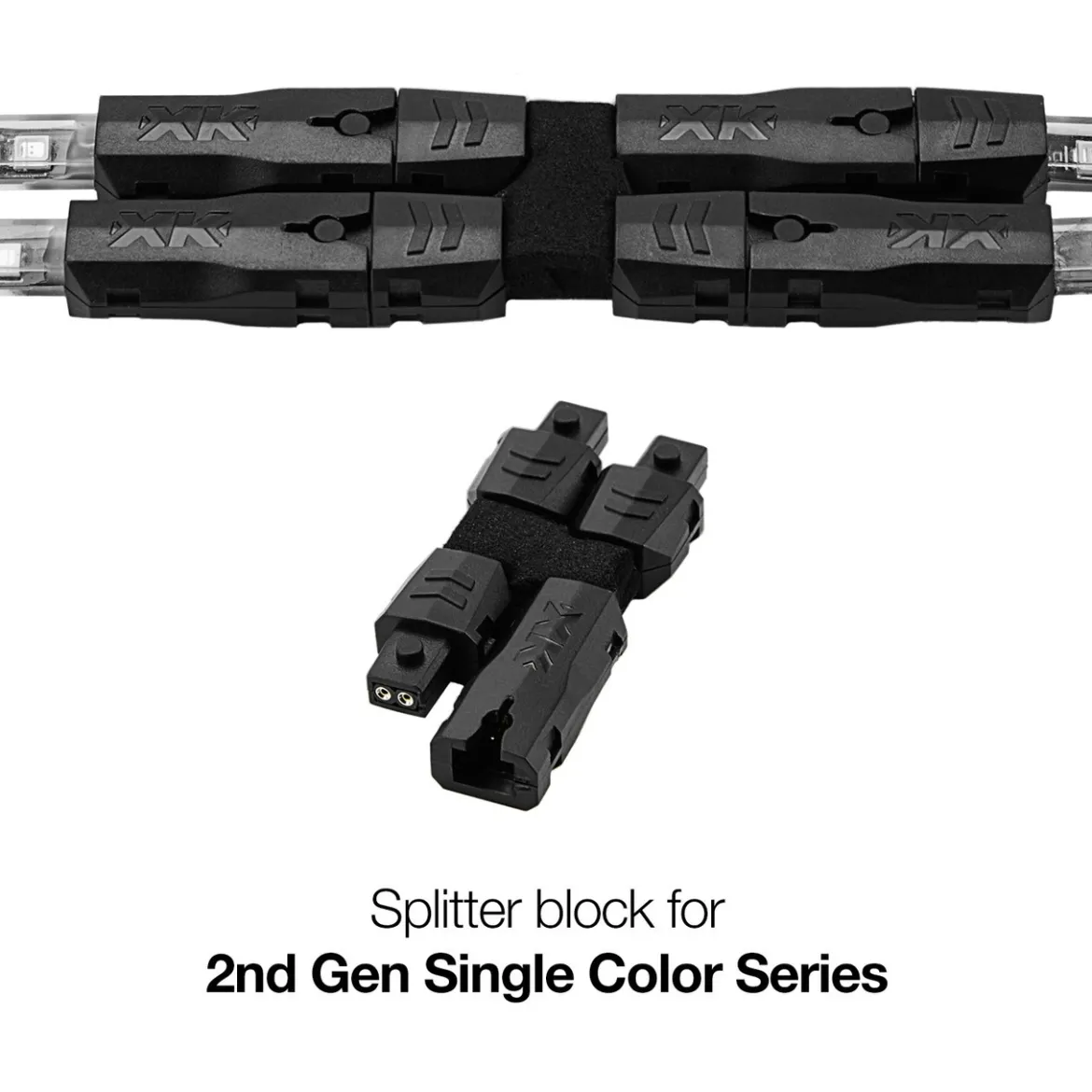 XKGLOW 1 to 3 Splitter Block Single Color Add-On Connector (XK-2P-SPLIT)