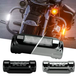 XKGLOW Motorcycle LED Highway Bar Lights White DRL and Amber Turn (XK034014-B, XK034014-W)