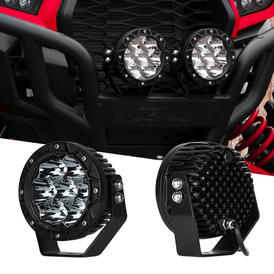 XKGLOW 2pc 5in 30W Offroad Round Flood Beam Work Light Kit (XK066005)