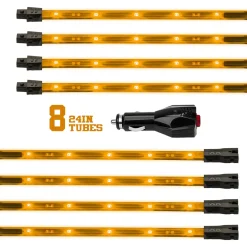 XKGLOW Underglow LED Accent Light Kit - 8pc 24" Strip Single Color