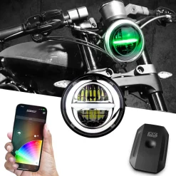 XKGLOW XKchrome 5.75" Motorcycle LED Headlight App Controlled (XK-5IN-KIT-B, XK-5IN-KIT-W)