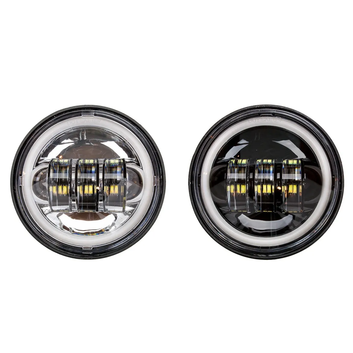 XKGLOW XKchrome Add-On Kit of 4.5" Driving Lights for Motorcycle(XK042011-B-NC, XK042011-W-NC)