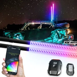 XKGLOW XKmax RGBW LED Whip Light Kit COB Strip Chasing Colors (MX-WHIPB-ADV, MX-WHIPB-STA, MX-WHIPC-ADV)