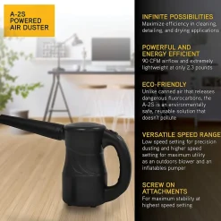 XPOWER A-2S Cyber Duster Multipurpose Powered Air Duster Blower (A-2S-Black)