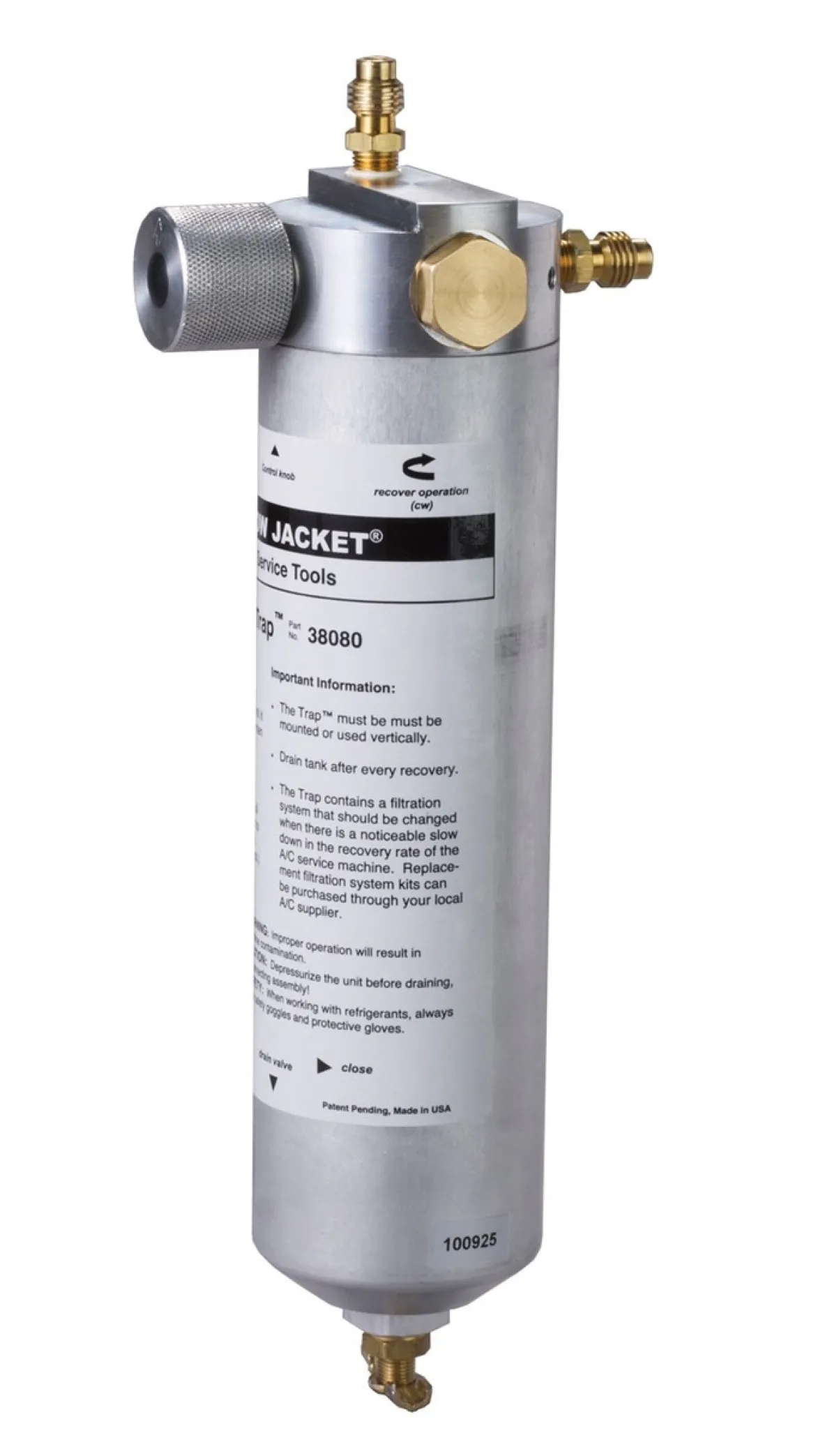 Yellow Jacket Dual TRAP Sealant Filter System with 1/2" ACME Fittings (38139)