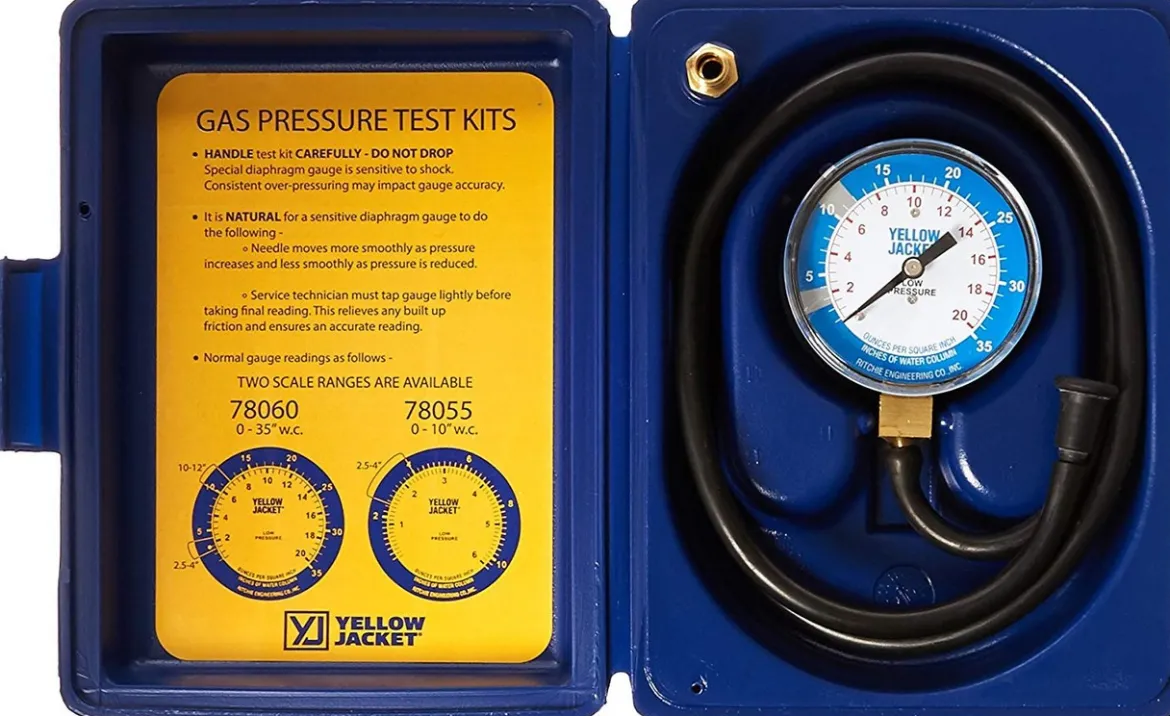 Yellow Jacket Manifold Gauge Kit for Gas Pressure Testing 0-35 W.C. (78060)