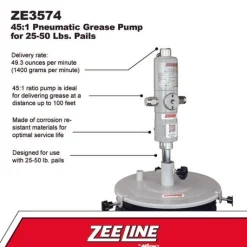 Zeeline 45:1 Grease Pump For 25-50 Lbs. Pails (ZE3574)